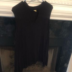 True craft black flowy blouse